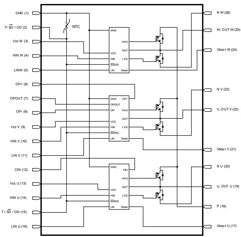 Mechanical Drawing - STMicroelectronics STGIPQ5C60T SLLIMM Nano 2nd Series IPM